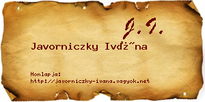 Javorniczky Ivána névjegykártya